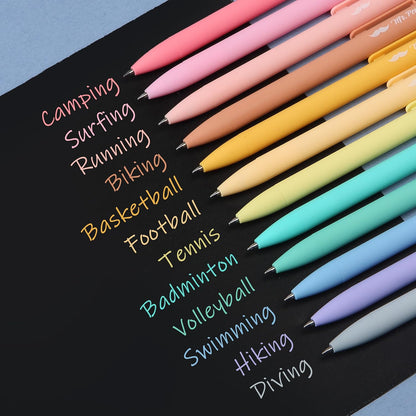 Mr. Pen- Retractable Gel Pens, 12 Pack, Colorful Ink, Fine Point 0.7mm, Fast Dry, Smooth Writing, Cute Pens for Drawing, Writing Planner and School Supplies