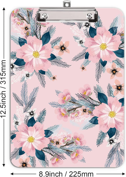 Hongri Plastic Cute Clipboard, Letter Size for Students, Teacher, Woman and Kids, Low Profile Clip, Decorative Pattern, Size 9 x 12.5 in, Dream Marble