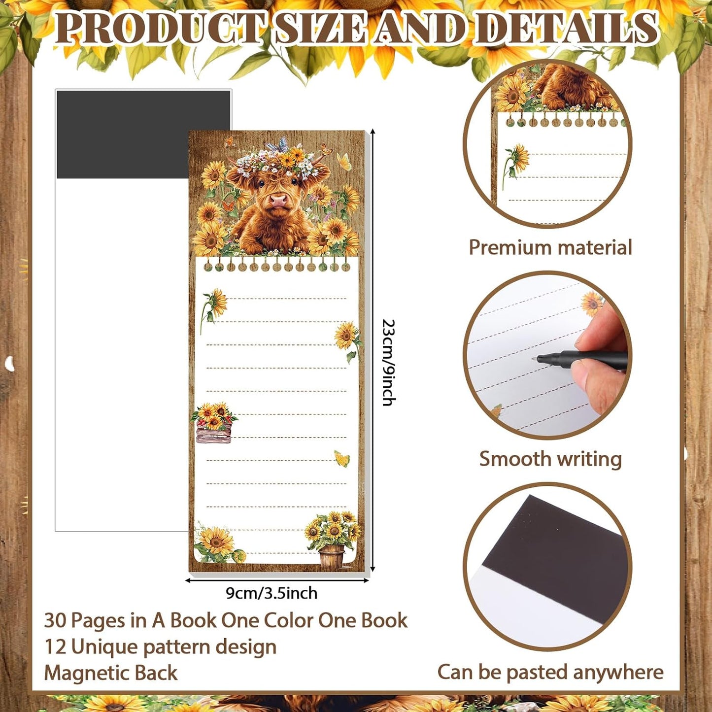 Eaasty 12 Pcs Bible Magnetic Notepads for Refrigerator Monthly Magnetic Grocery List 9 x 3.5" Magnet Memo Pads 30 Sheet Per Pad Shopping to Do List for Christian Teacher Appreciation Week Gift