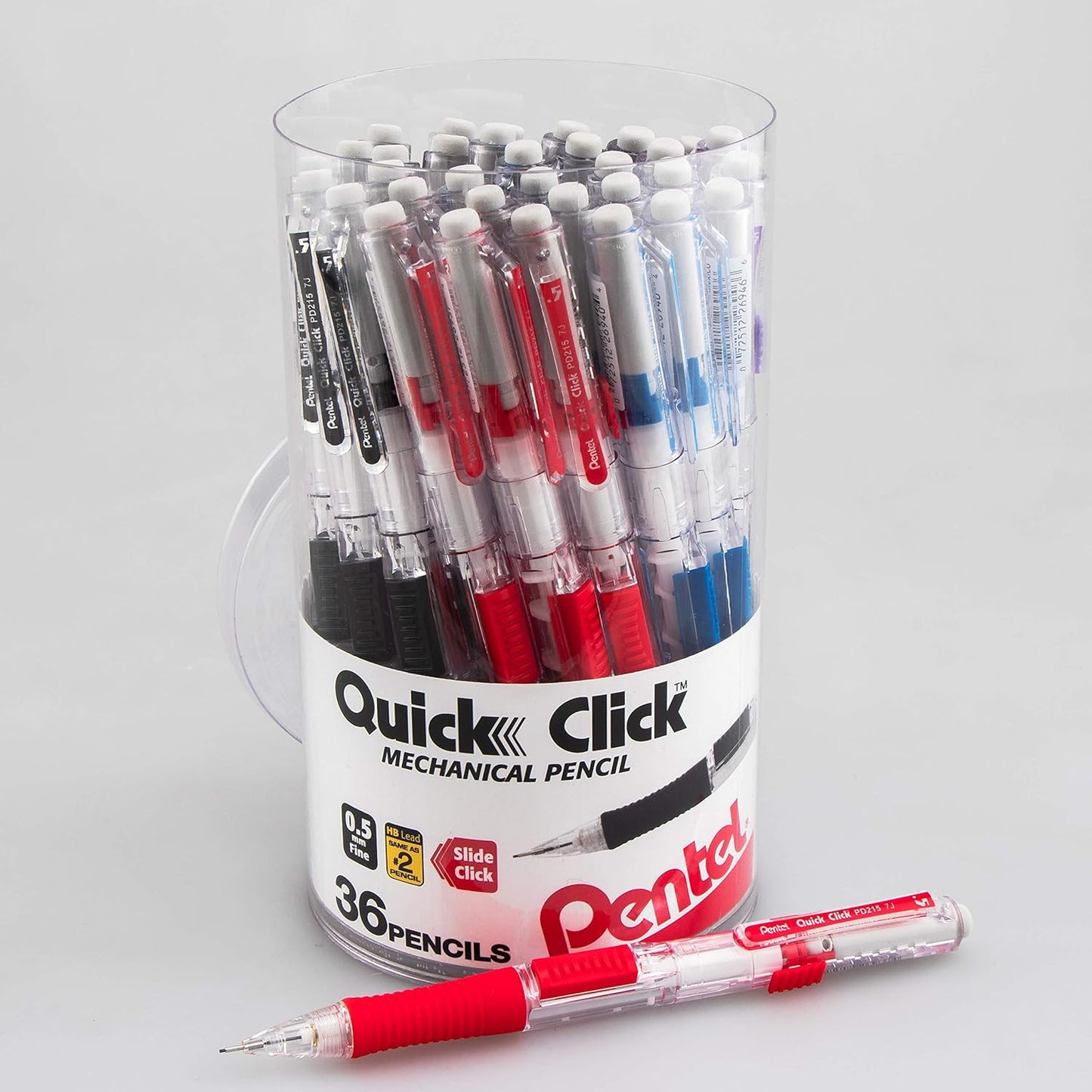 Pentel Quick Click Mechanical Pencil, (0.7mm), Medium, Black Barrel, Box of 12 Pencils (PD217A)