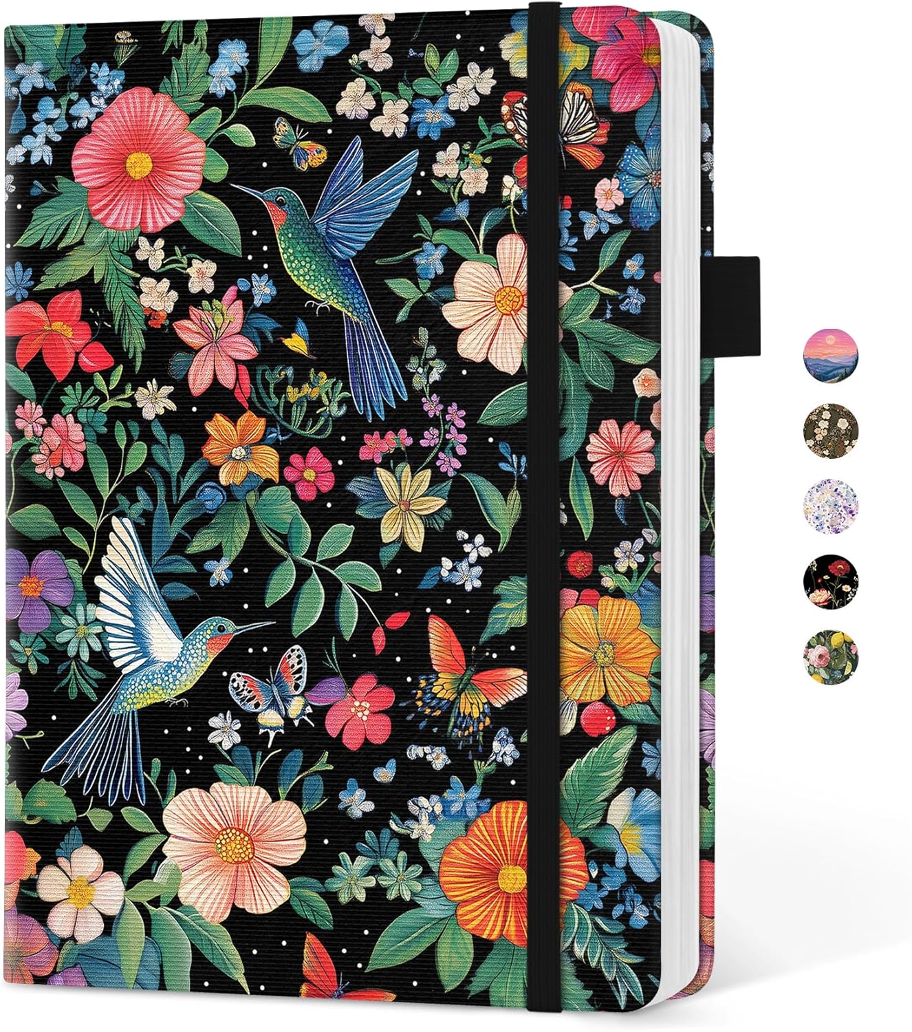 Taja Aesthetic Lined Journal for Women, Pretty 6" x 8" Notebook for Work & Note with 160 College Ruled Pages, Hardcover Leather Notebook for Journaling, Note Taking, Bible Study, Hummingbird