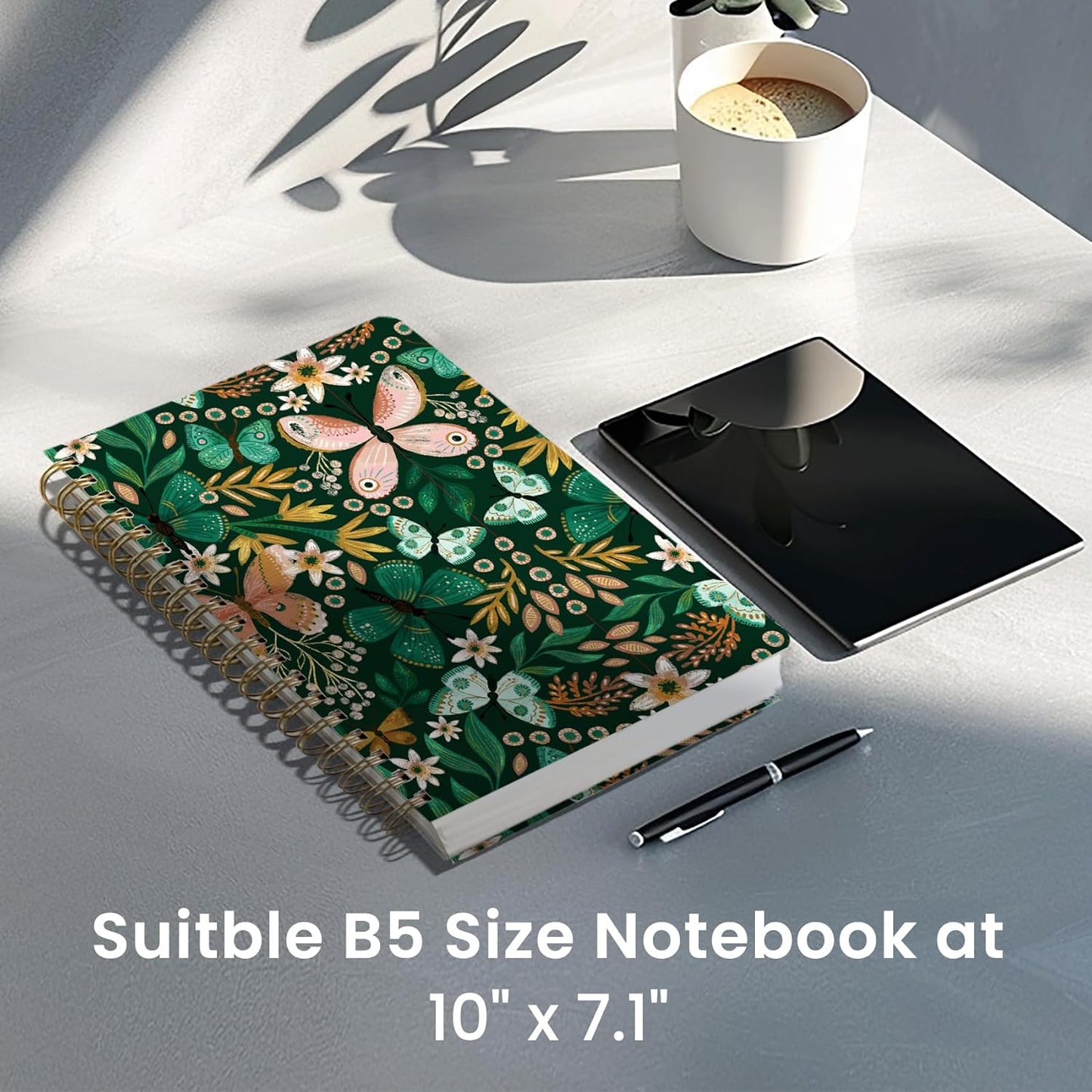 Lined Spiral Notebook Journal for Work, 300 Pages Thick B5 (7.1"x10") College Ruled Journal for Women & Writing, Hardcover Notebook for Note Taking, Perfect for Office Home School Supplies, Purple