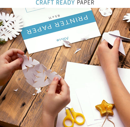 Printer Paper - 8.5 x 11 White Letter Size Copy Paper, 1 Ream 500 Sheets 20 lb Printing Paper for Documents Writing, Drawing, Smooth, 92 Bright | Home, School, Office Supplies | Made in USA