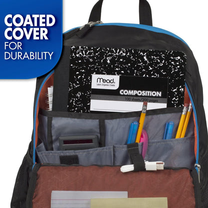 Mead Composition Notebook, 3 Pack, College Ruled Paper, 7-1/2" x 9-3/4", 100 Sheets per Comp Book, Black Marble (38111)