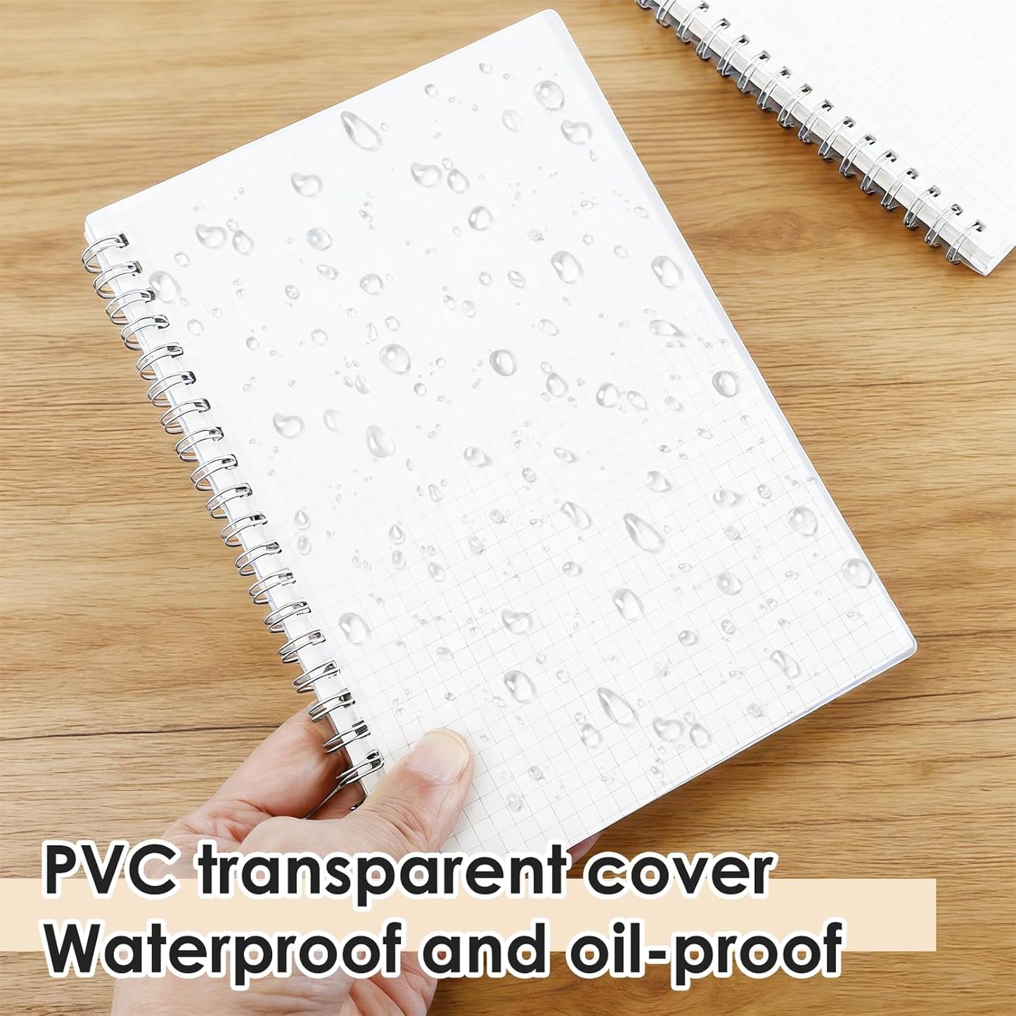 A5 Graph Paper Notebook, 5 Pack Spiral Grid Notebooks, 5.7"x 8" Graph Paper Spiral Notebook, Flexible Plastic Cover, 80 Sheets/160 Pages, for School Office Students Writing Graphing