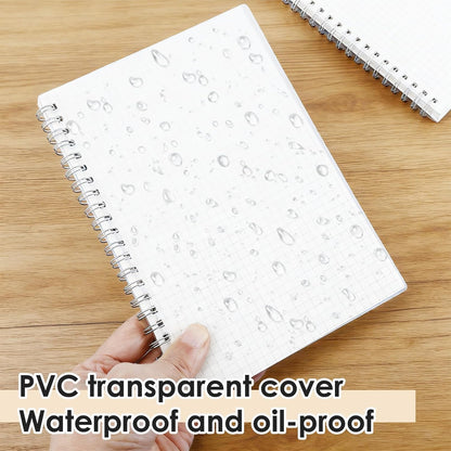 A5 Graph Paper Notebook, 5 Pack Spiral Grid Notebooks, 5.7"x 8" Graph Paper Spiral Notebook, Flexible Plastic Cover, 80 Sheets/160 Pages, for School Office Students Writing Graphing