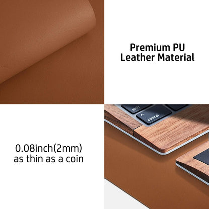 Aothia Non-Slip Waterproof PU Leather Desk Pad Protector for Mouse, Writing Desk, Office, Home, Laptop Blotter, 23.6" x 13.7", Black - Colors A