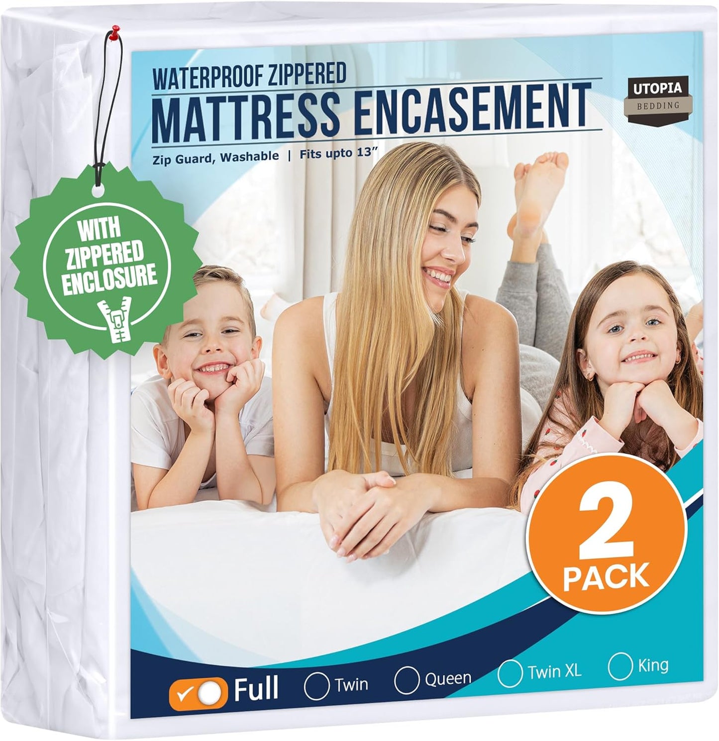Utopia Bedding Mattress Protector Zippered California King Size, 100% Waterproof Bed Bug and Dust Mite Proof Mattress Encasement, Absorbent 6 Sided Mattress Cover
