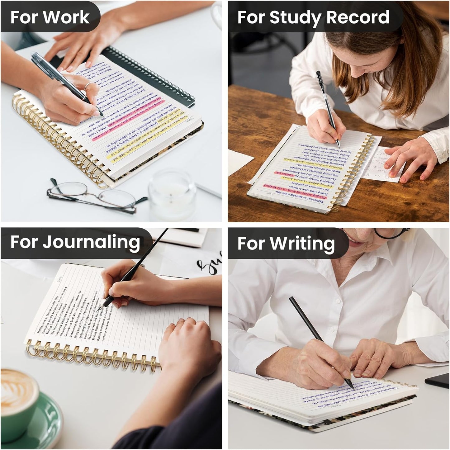 Lined Spiral Notebook Journal for Work, 300 Pages Thick B5 (7.1"x10") College Ruled Journal for Women & Writing, Hardcover Notebook for Note Taking, Perfect for Office Home School Supplies, Purple
