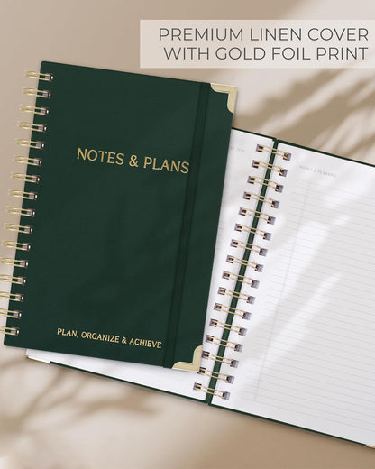 ZICOTO Aesthetic Daily Planner And Notebook With Hourly Schedule - Aesthetic Spiral To do List Notepad For Work/Home to Organize Tasks And Appointments - Stylish School/Office Supplies Book For Women