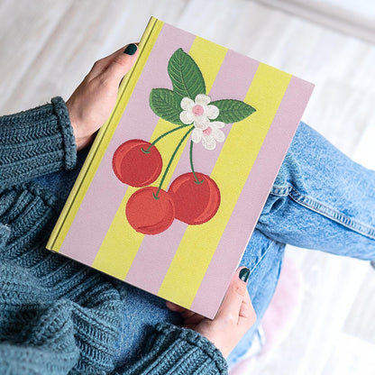 Lady Jayne Embroidered Canvas Hardcover Journal with 192 Lined Pages, 6” x 8.5” – Flower Market Poppy (83289)