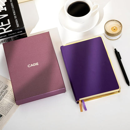 CAGIE Lined Journal for Men Women, Tree Growth Ring Leather Bound Journal Notebook, 256 Pages 100 GSM Journals for Writing, A5 Hardcover Journaling Notebooks for Work, Note Taking