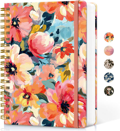 Lined Spiral Notebook Journal for Work, 300 Pages Thick B5 (7.1"x10") College Ruled Journal for Women & Writing, Hardcover Notebook for Note Taking, Perfect for Office Home School Supplies, Purple