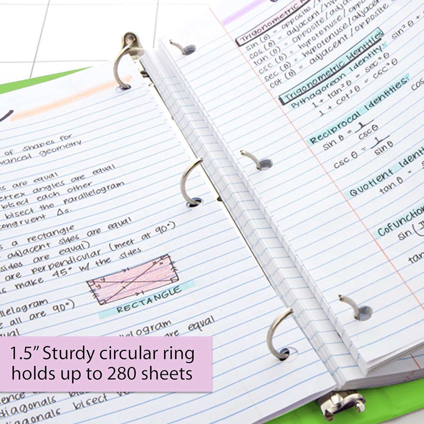 BAZIC Products 3 Ring Binder - Burgundy, Economy View Binder with Clear Overlay Cover and Round Rings, Organizer for School Office Home Use, 1.5-inch Capacity Holds 280 Sheets Paper, 1-Pack