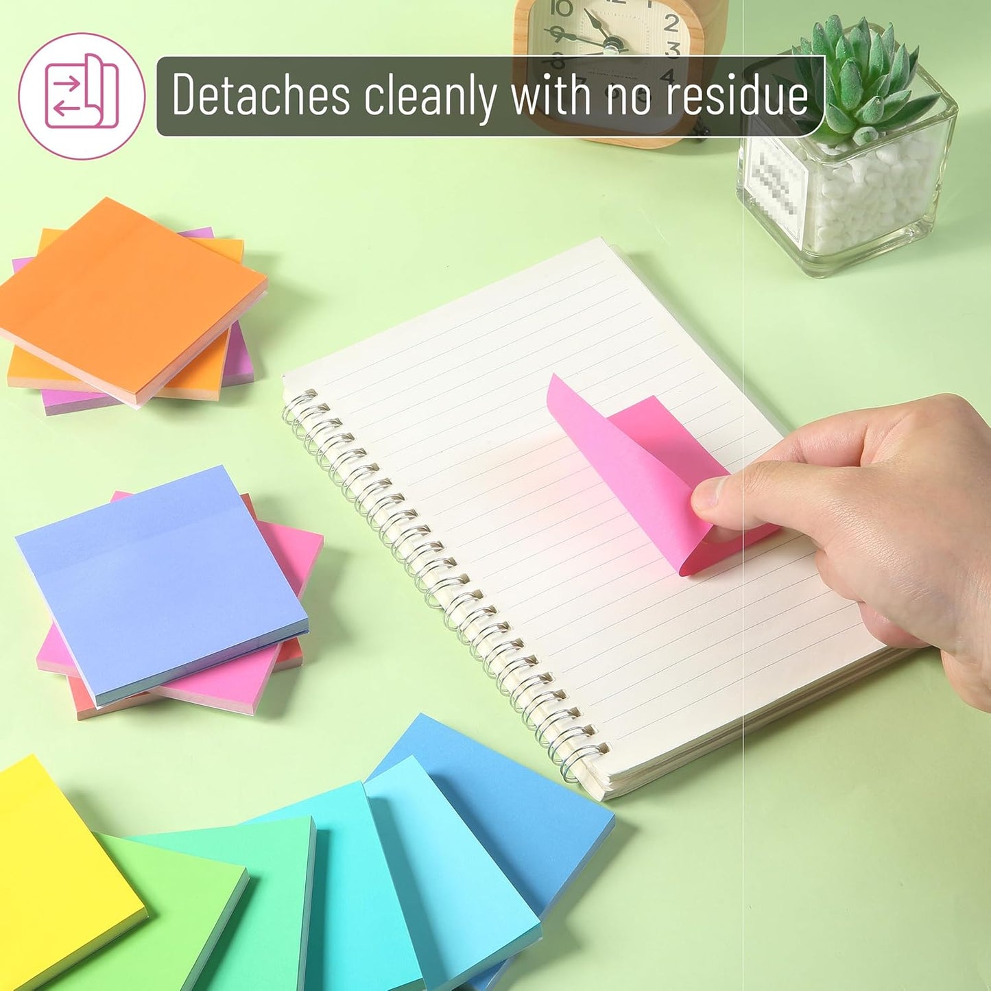 Mr. Pen- Sticky Notes, 3"x3", 12 Pads, 600 Sheets, Vibrant Colors, Sticky Notes Bulk, Self-Stick Note Pads, Perfect for Office, School, Home, Study & Organization