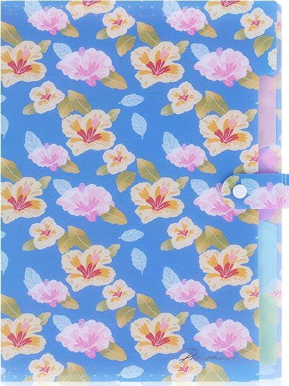Forest Series Expanding File Folder Stylish Funky Cute Retro Document Organizer with Natural Scenes for Students,Teachers & Freelancers - Blue Butterfly
