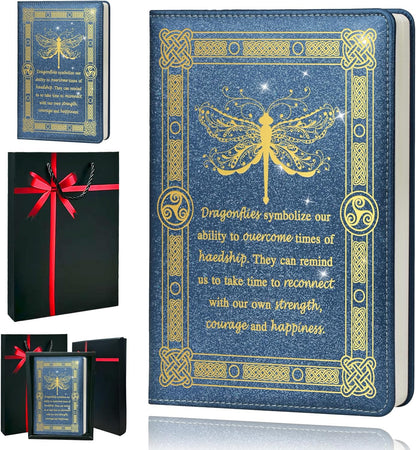 Dragonfly Gifts for Women,Journal for Women,A5 Hardcover Leather Journal - 200 Pages Premium Paper Notebook, Journal Notebook for School, Work (Dragonfly Pink)