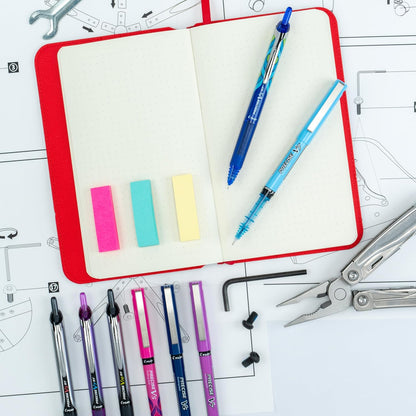 Pilot, Precise V7, Capped Liquid Ink Rollerball Pens, Fine Point 0.7 mm, Blue Ink Pens, Pack of 8 - Ideal for School, Journaling & Office Writing