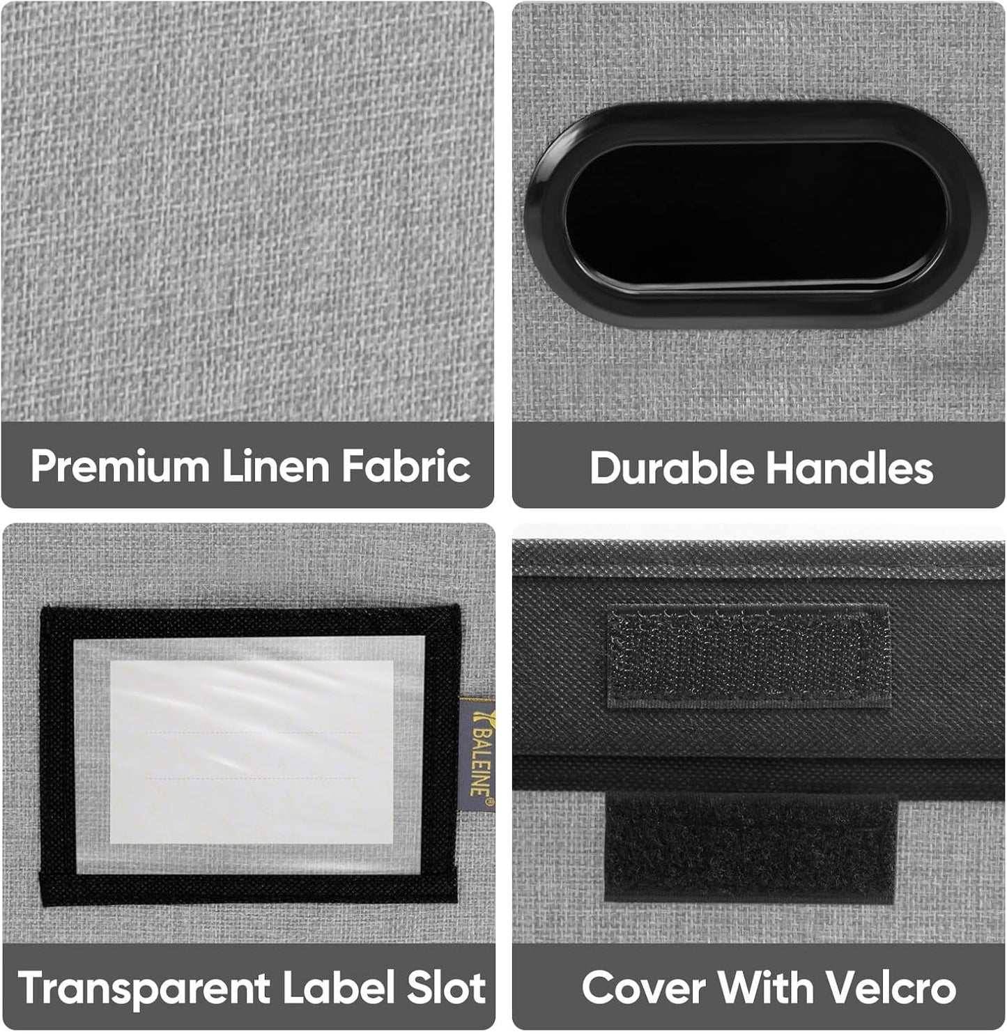 BALEINE File Organizer Box with Lid, Collapsible File Folder Organizer with Plastic Slide, Hanging File Folder Box for Office Document Storage (1 Pack, Black)