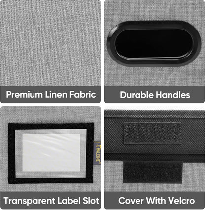 BALEINE File Organizer Box with Lid, Collapsible File Folder Organizer with Plastic Slide, Hanging File Folder Box for Office Document Storage (1 Pack, Black)