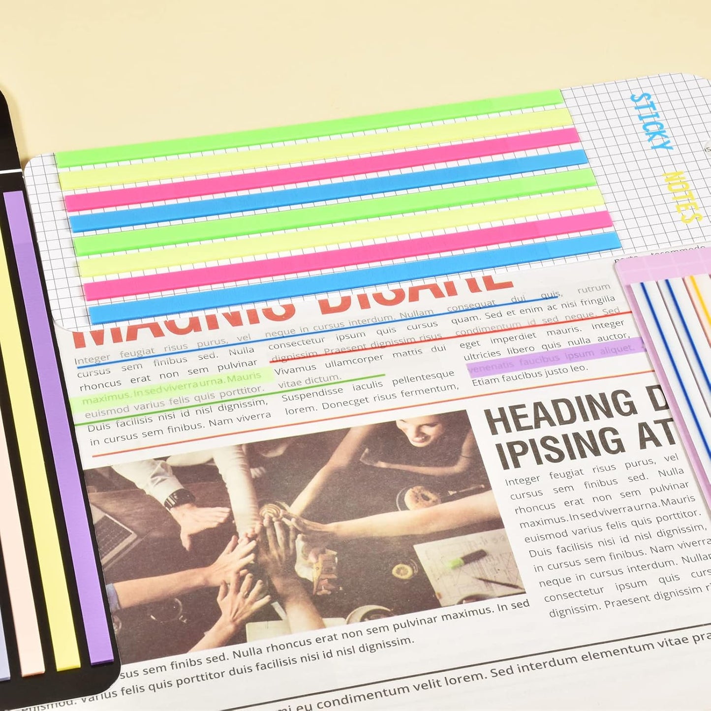 BAYTORY 1380Pcs Transparent Highlighter Tape Reusable, Clear Sticky Tabs for Annotating Books, Long Highlighting Strips Page Markers Index Tabs, Sticky Notes Aesthetic Office School Supplies