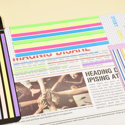 BAYTORY 1380Pcs Transparent Highlighter Tape Reusable, Clear Sticky Tabs for Annotating Books, Long Highlighting Strips Page Markers Index Tabs, Sticky Notes Aesthetic Office School Supplies