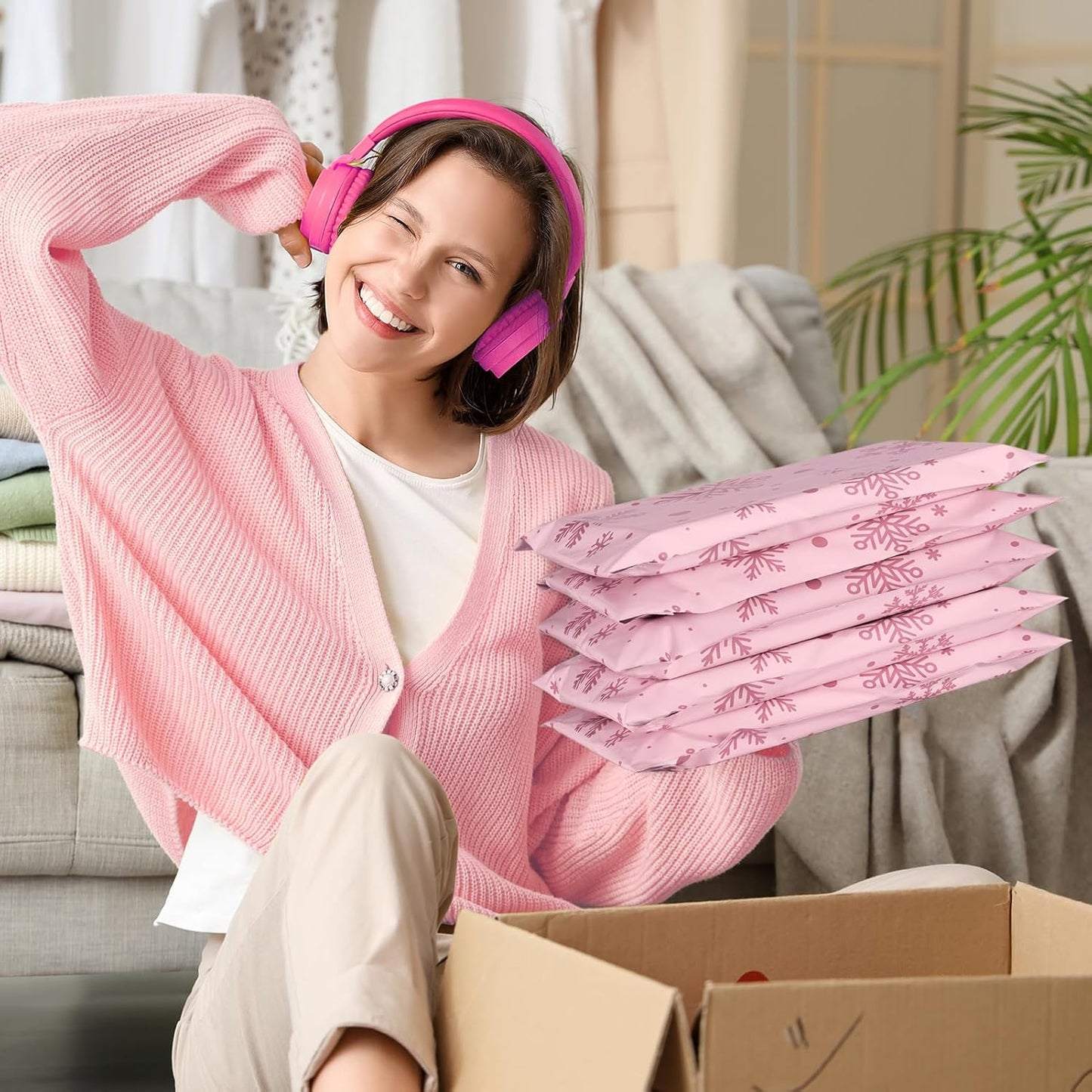 Metronic Cute Poly Mailers 10x13" 50pc Small Shipping Bags, Strong Adhesive Mailers Poly Bags for Business, Waterproof Mailing Envelopes for Packing Shipping Clothes Gifts, Gradient BluePink