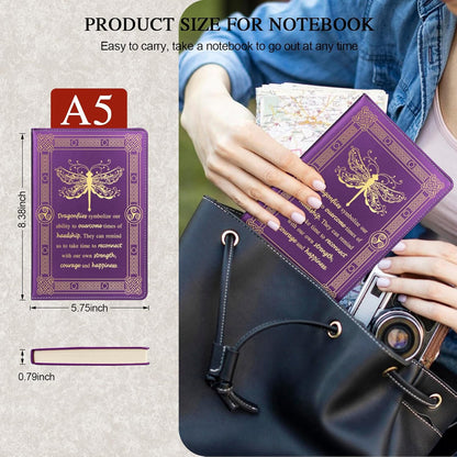 Dragonfly Gifts for Women,Journal for Women,A5 Hardcover Leather Journal - 200 Pages Premium Paper Notebook, Journal Notebook for School, Work (Dragonfly Pink)