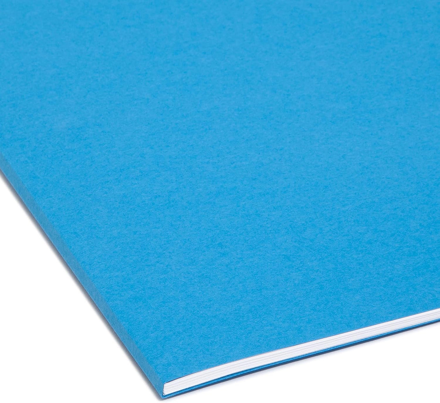 Smead Interior File Folder, 1/3-Cut Tab, Letter Size, Aqua, 100 per Box, Expandable File Folders for Filing Cabinet