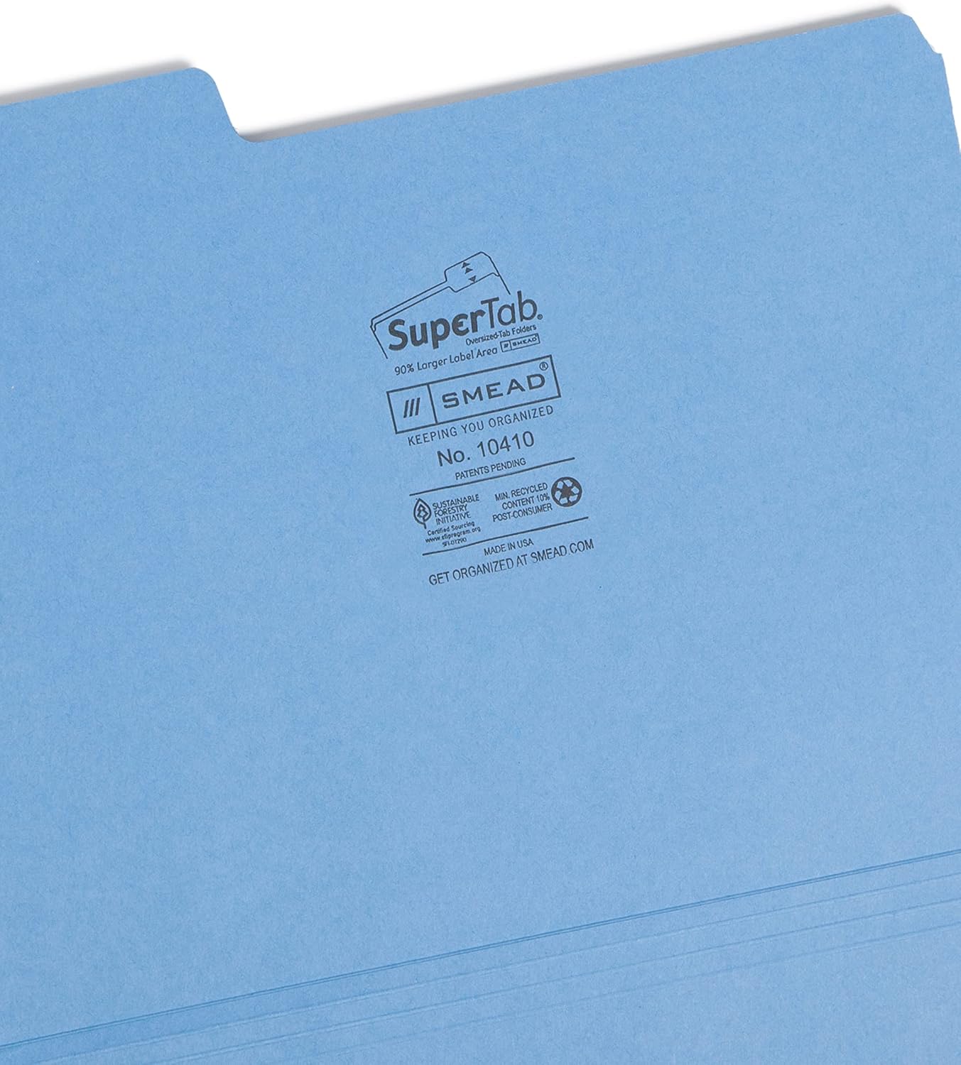 Smead SuperTab Heavyweight File Folder, Oversized 1/3-Cut Tab, Letter Size, Manila, 50 Per Box (10401)