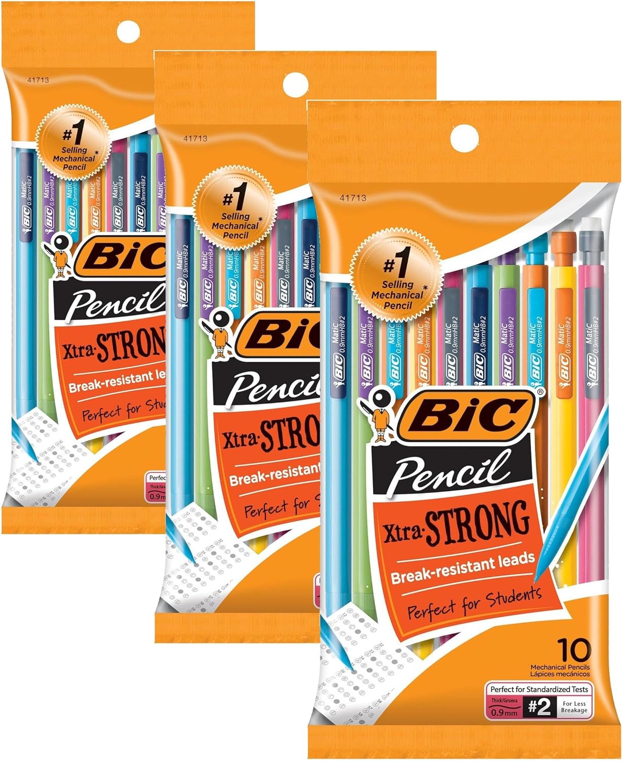 BIC Xtra Sparkle Mechanical Pencil, Colorful Barrel, Medium Point (0.7 mm), 10-Count