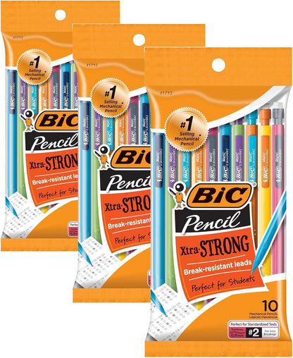 BIC Xtra Sparkle Mechanical Pencil, Colorful Barrel, Medium Point (0.7 mm), 10-Count