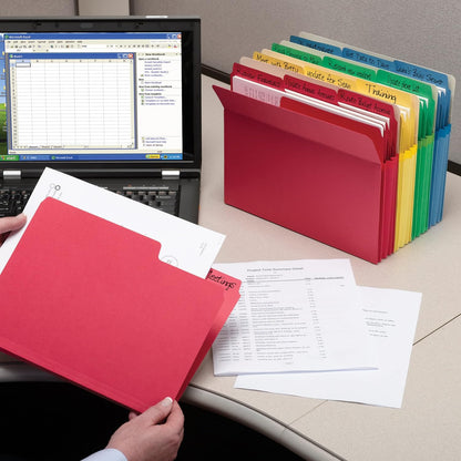 Smead SuperTab Heavyweight File Folder, Oversized 1/3-Cut Tab, Letter Size, Manila, 50 Per Box (10401)