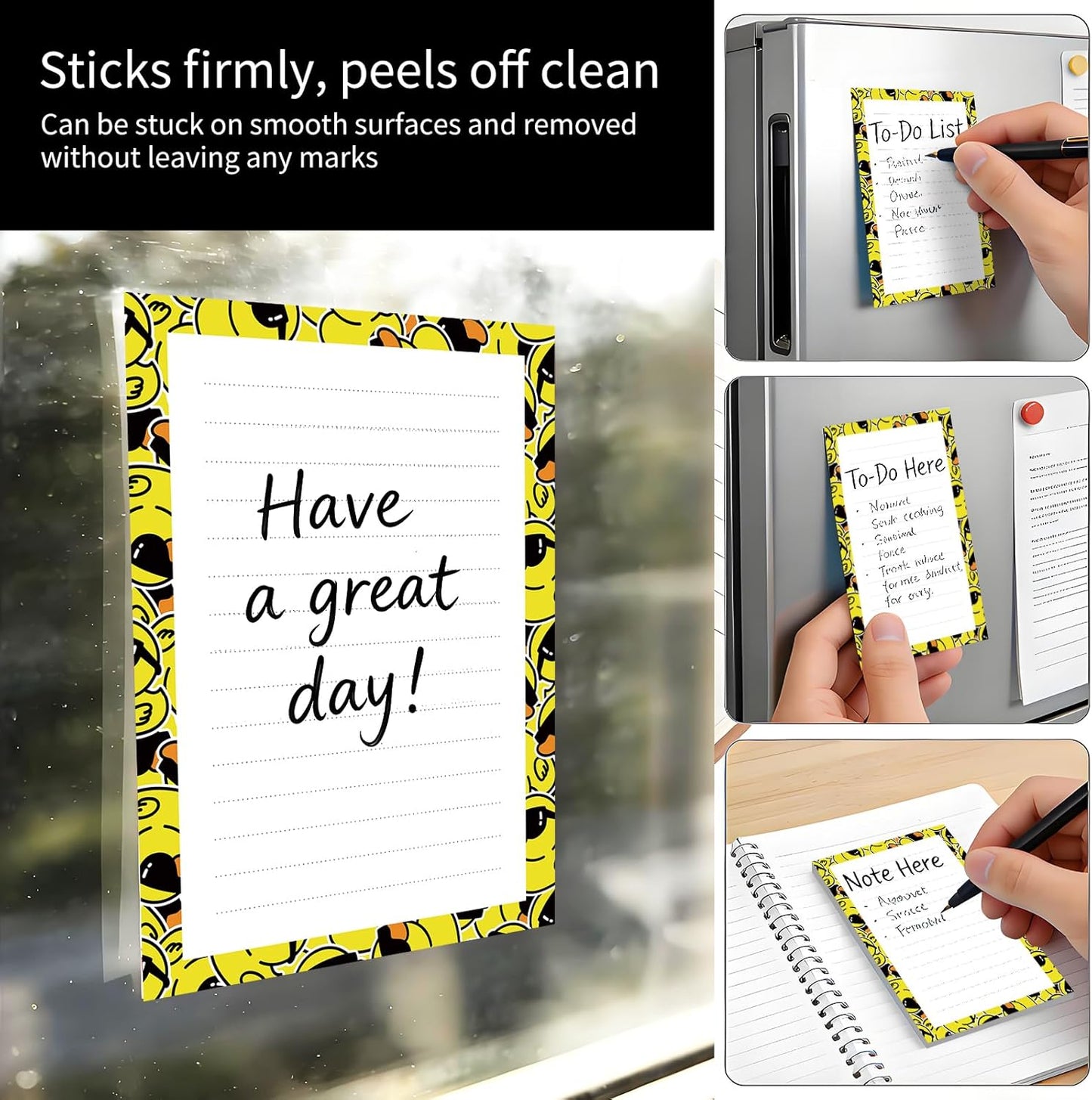 2 Pack Sticky Notes 4x6 in, Funny Large Notepads with Lines, Cute Self-Stick Memo Note Pads for Office, Home, Meeting Luxury Boho Flowers