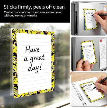 2 Pack Sticky Notes 4x6 in, Funny Large Notepads with Lines, Cute Self-Stick Memo Note Pads for Office, Home, Meeting Luxury Boho Flowers