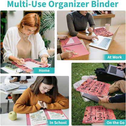 Binditek 3 Ring Binder 1 Inch, Letter Size, Binder Organizer with 5-Tab Dividers, 2 Interior Pockets, Low Profile Clip Cover, Label Stickers, 175 Sheet Capacity, Floral, 1 Pack