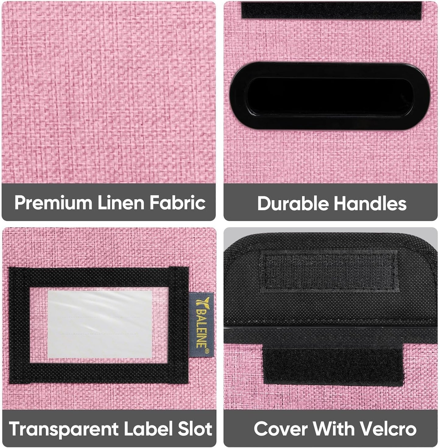 BALEINE File Organizer Box with Lid, Collapsible File Folder Organizer with Plastic Slide, Hanging File Folder Box for Office Document Storage (1 Pack, Black)