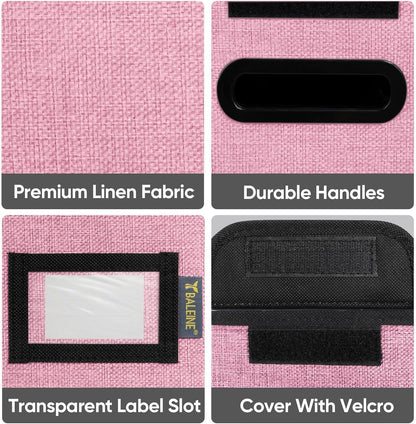 BALEINE File Organizer Box with Lid, Collapsible File Folder Organizer with Plastic Slide, Hanging File Folder Box for Office Document Storage (1 Pack, Black)