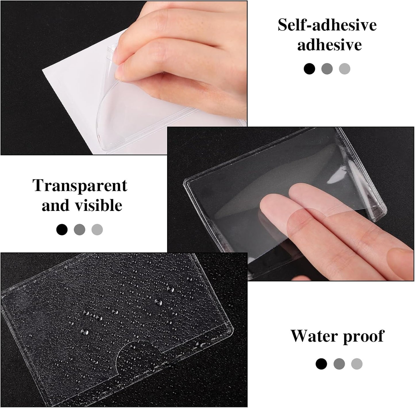 36 Pack 3" x 5" Index Card Holder Adhesive Plastic Label Holders Clear Tote Bag Labels Stickers for Organizing Storage Bins Library Card Shelves