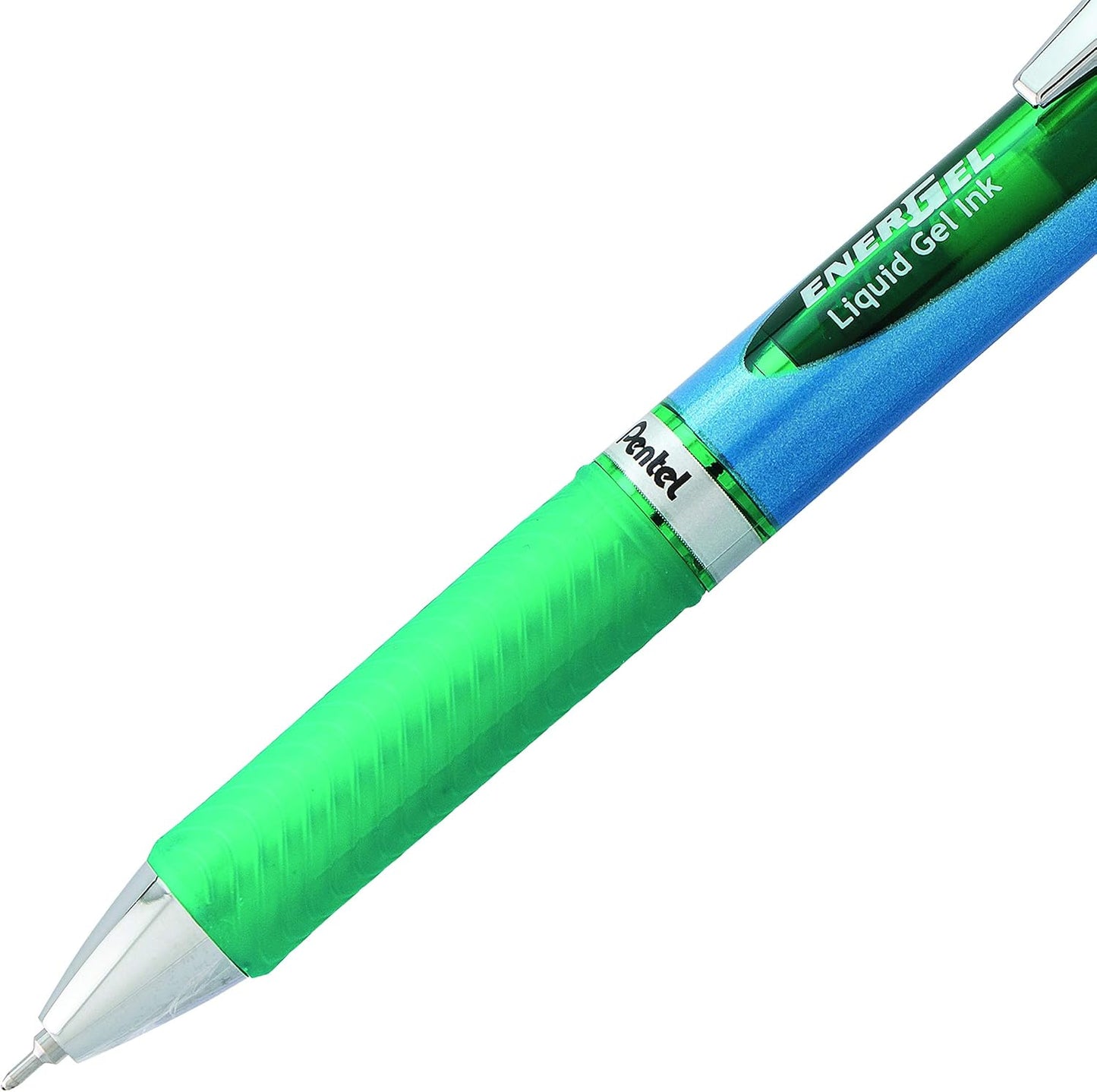 Pentel® EnerGel™ Deluxe RTX Retractable Liquid Gel Pens, Fine Point, 0.5 mm, 54% Recycled, Blue Barrel, Black Ink, Pack Of 12 Pens