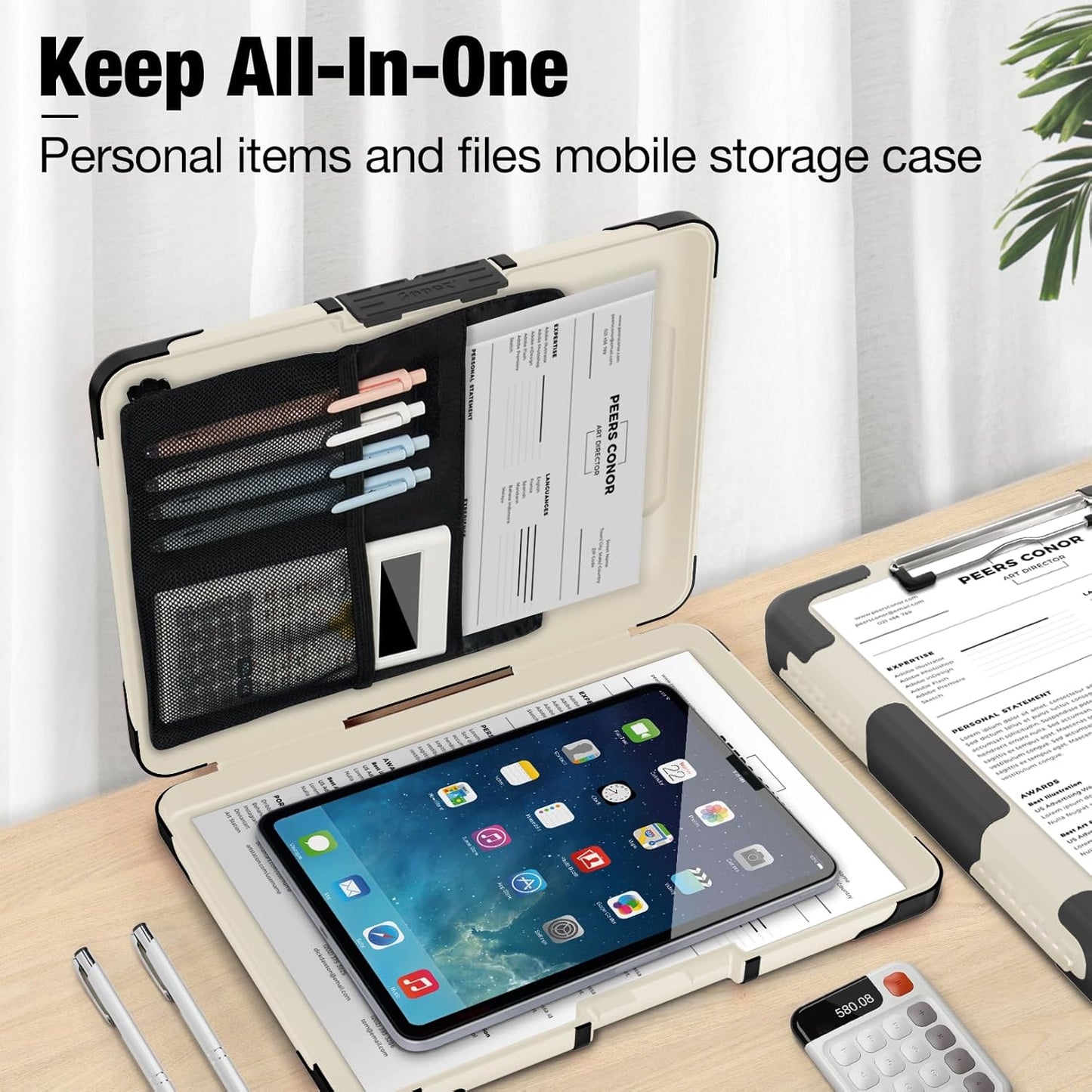 Sooez Toughest Clipboard with Storage, Internal Pen Pouch Included, Letter/ A4 Size, Shockproof Heavy Duty Plastic Clip Boards 8.5x11”, High Capacity Clipboards Box Case for Contractor Trucker Driver
