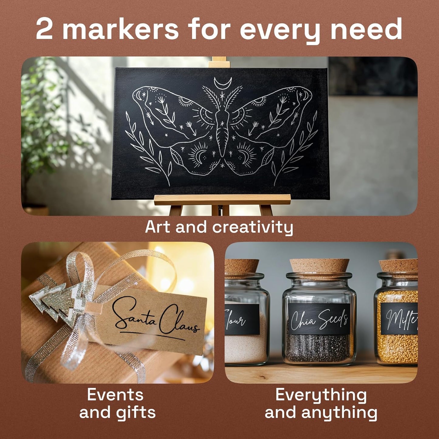 ARTISTRO 6 Gold & Silver Metallic Acrylic Paint Pens – 0.7mm Extra Fine Tip Paint Pens for Crafts, Rock Painting, Greeting Cards, Ornament Decor, DIY Art