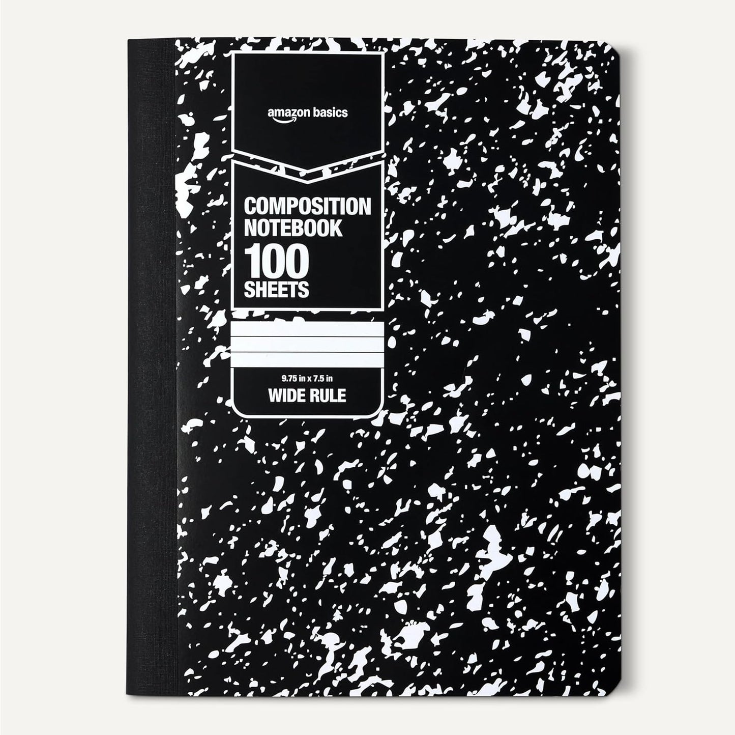 Amazon Basics Composition Notebook, College Ruled, 100 Sheets, 9.75" x 7.5", Assorted Marble Colors, 12-Pack