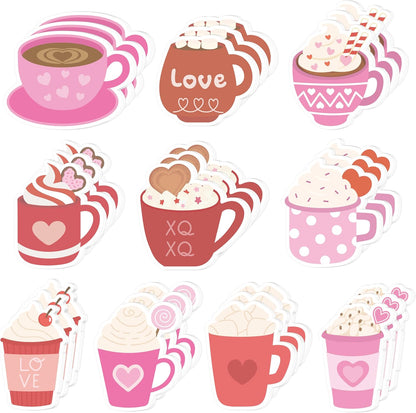 Xqumoi 30 Pack Teacher Sticky Notes - Funny Coffee Cup Self Sticky Notepads Writing Memo Pads for Teacher Appreciation Back to School Office Supplies Coffee Lover Gift Party Favors Goodies Bag Fillers