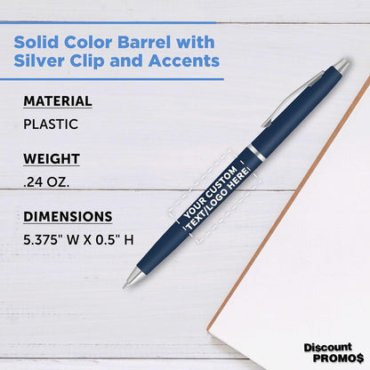 Personalized Langham Ballpoint Pens, Set of 10/50/100 by DISCOUNT PROMOS - Black Ink, Great for Office, Business, Tradeshows - Black