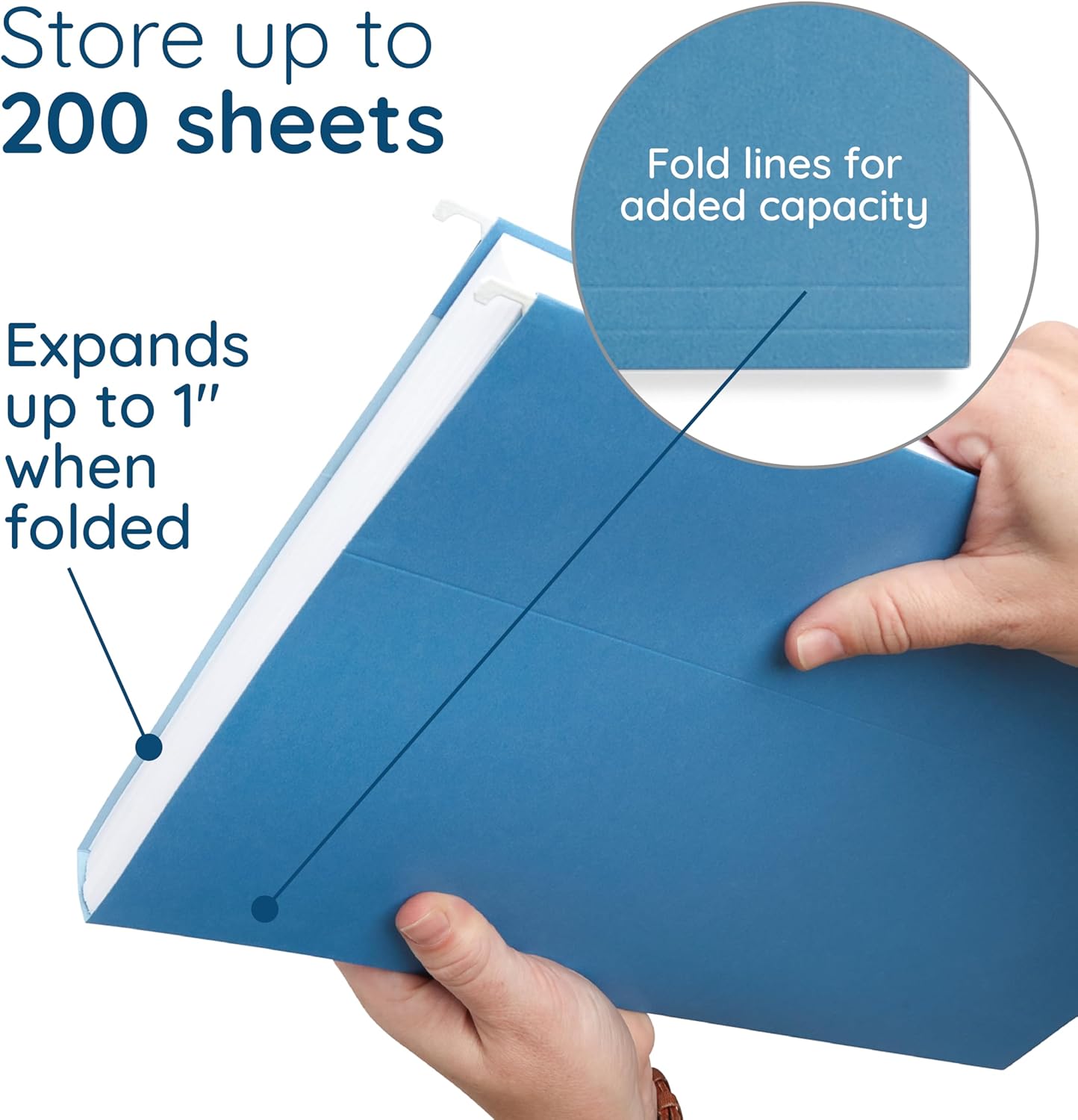 Blue Summit Supplies 50 Legal Size Hanging File Folders, 1/5 Cut Adjustable Tabs, 5 Tab Locations, Designed for Legal and Law Office File Organization, Standard Green, 50 Pack, Legal Size