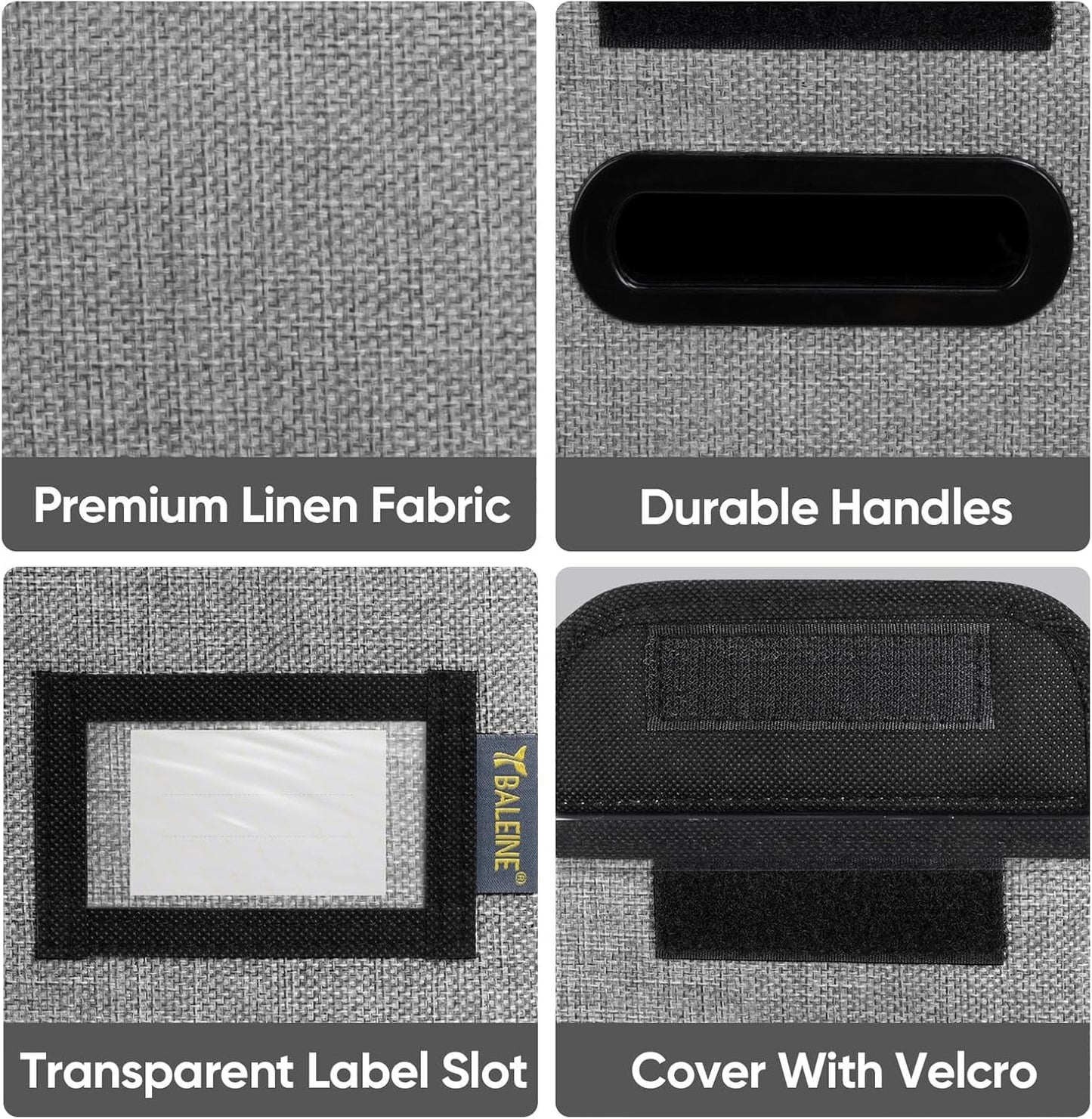 BALEINE File Organizer Box with Lid, Collapsible File Folder Organizer with Plastic Slide, Hanging File Folder Box for Office Document Storage (1 Pack, Black)