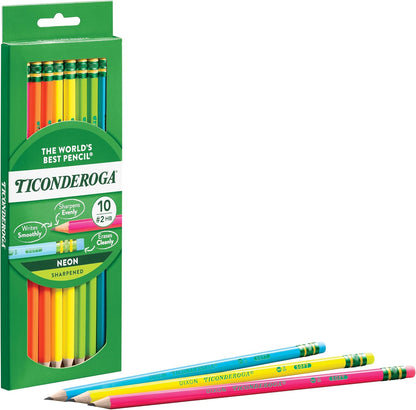 Ticonderoga Wooden Pencils, Pre-Sharpened, 2 HB Soft, Pastel Colors, 18 Count