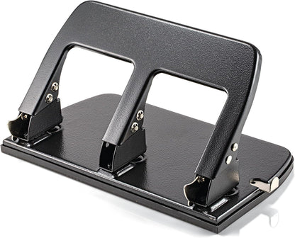 Officemate 3-Hole Punch, Medium Duty, 30-Sheet Capacity, Ergonomic Handles, Adjustable Paper Guide, Durable Metal Base, Black