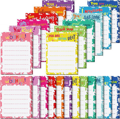 Yinder 24 Pack Inspirational Sticky Notes Motivational Notepads Appreciation Sticky Notes Funny Memo Pads Positive Note Bulk 3 x 4 Gift for Women Nurse Teacher Office Supplies(Black,Inspirational)